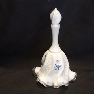 Vintage Hand Painted Fenton Silver Crest Paisley Bell